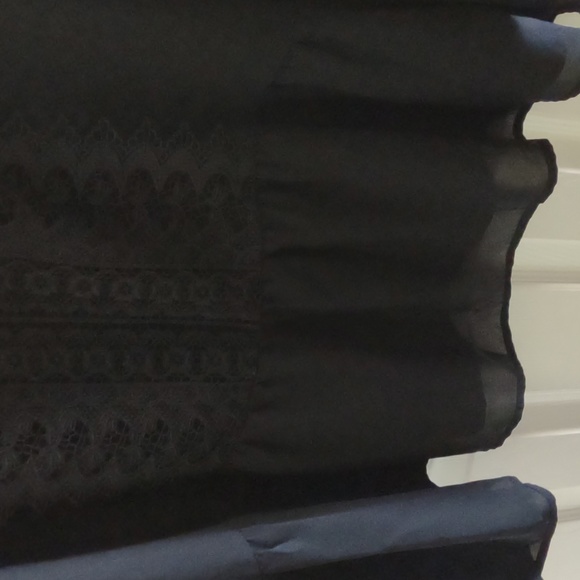 Chelsea Studio black Gauze peplum blouse plus - Picture 3 of 3